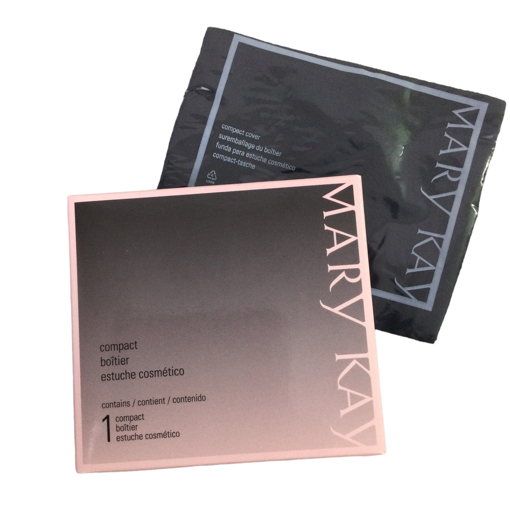 NEW Mary Kay Refillable Mirror Magnetic Closure Compact and Storing Pouch Black
